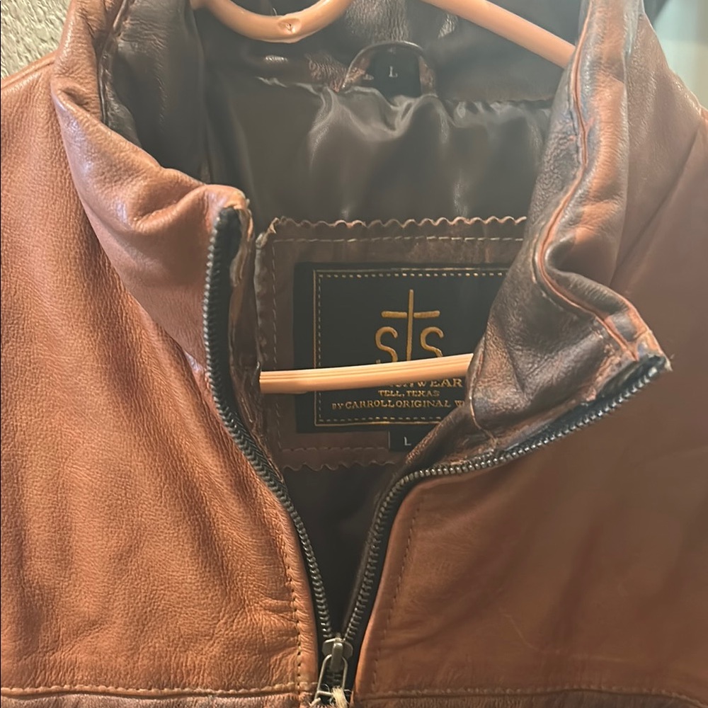 STS Ranchwear Men's Brown Leather Jacket